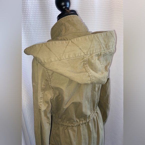 Women’s‎ Garage 100% cotton kaki hooded with pockets utility Jacket Sz small - Picture 14 of 16